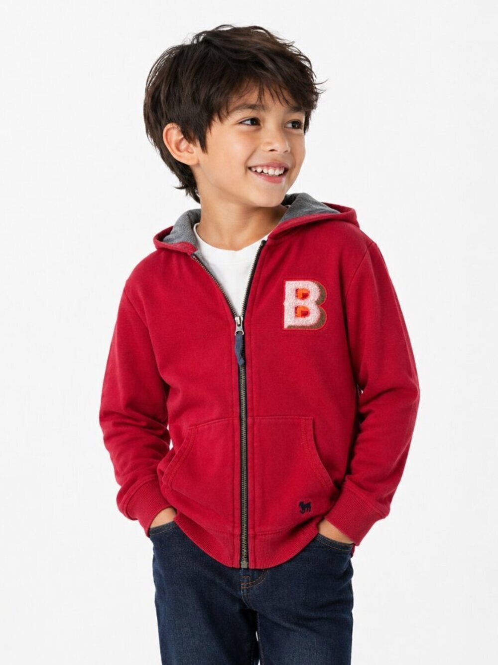 MINI BODEN Cotton Hoodie Sweatshirt Red Boys 7-8Y